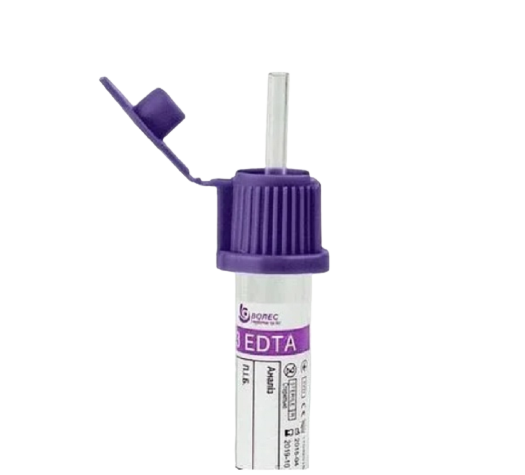 Пробірка для забору капілярної крові "ВОЛЕС", 0,25 мл з К3 ЕДТА, резинова кр.